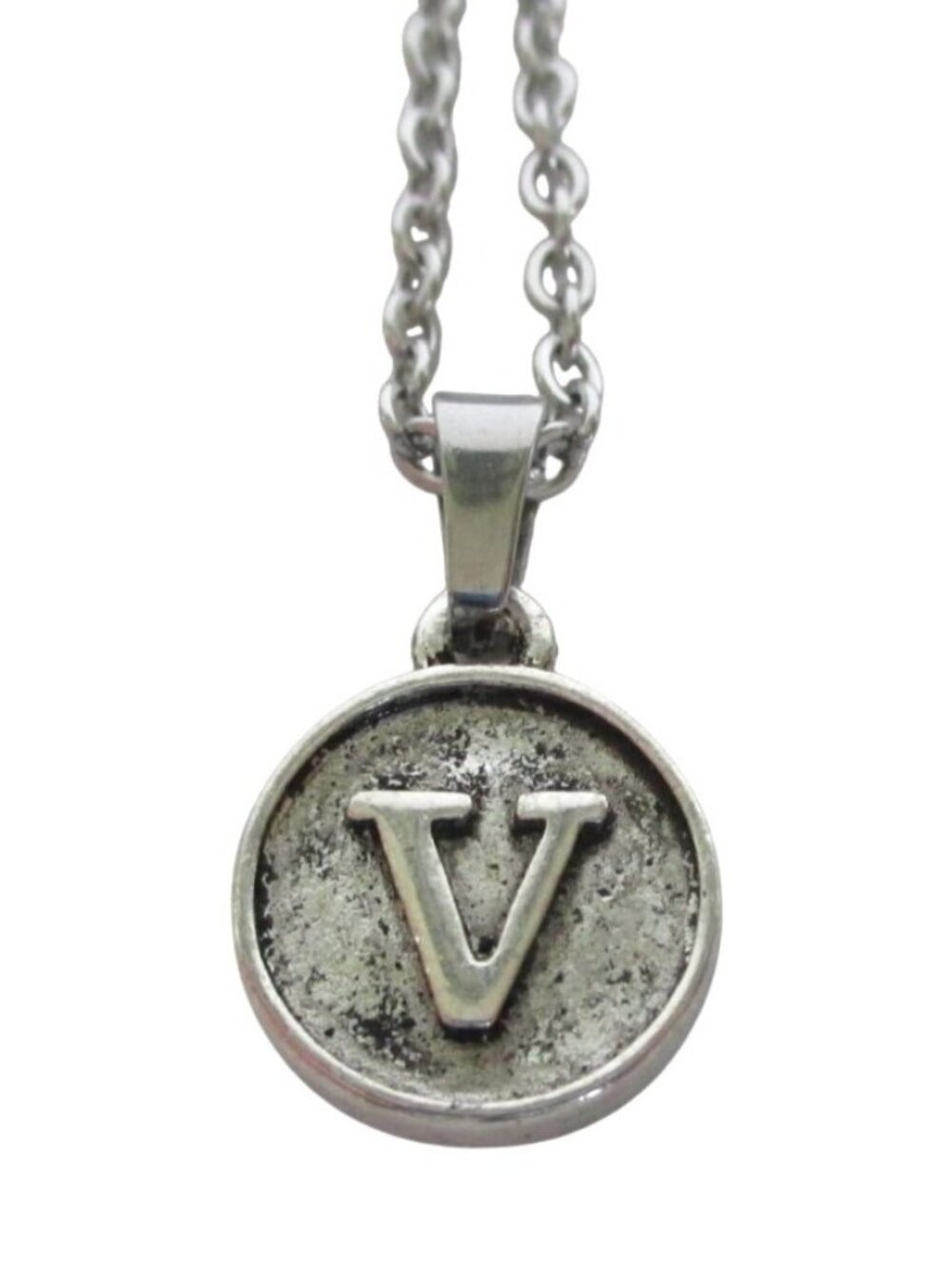New Letter V Pendant Necklace On 18 Inch Stainless Chain Initial V Jewelry Gift